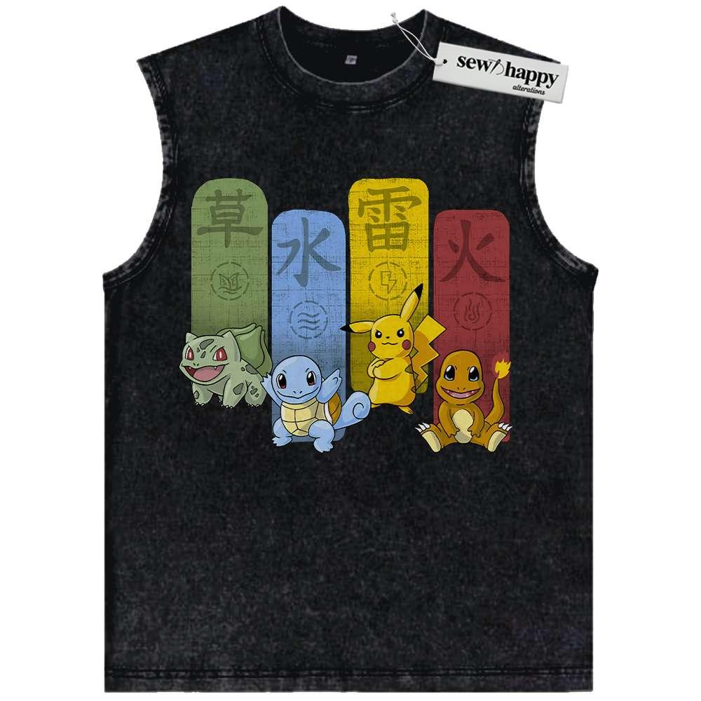 Wash Tank Top Pokemon Tank Top, Anime Tank Top, Vintage Tank Top