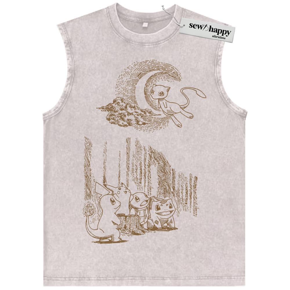 Wash Tank Top Pokemon Tank Top, Anime Tank Top, Vintage Tank Top