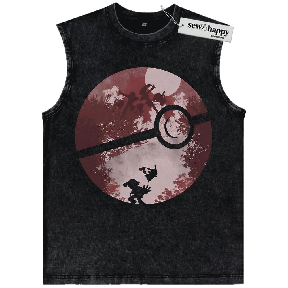 Wash Tank Top Pokemon Tank Top, Anime Tank Top, Vintage Tank Top