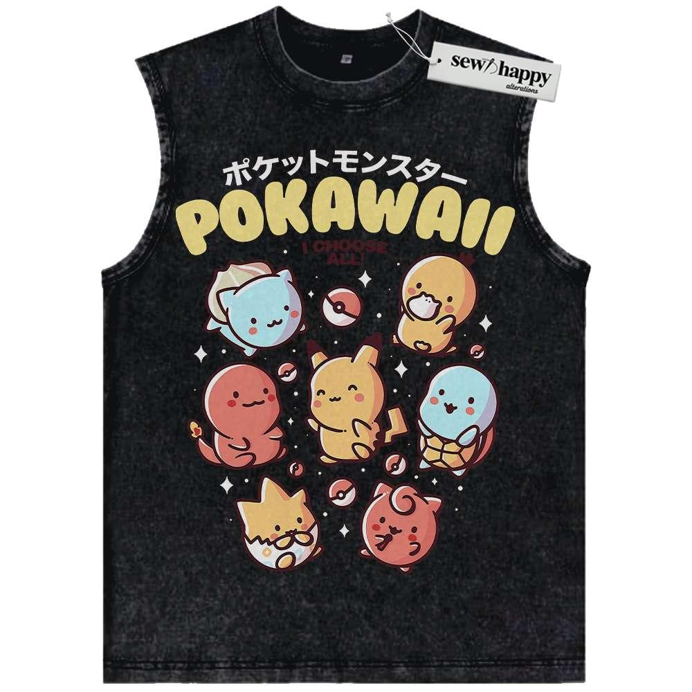 Wash Tank Top Pokemon Tank Top, Anime Tank Top, Vintage Tank Top