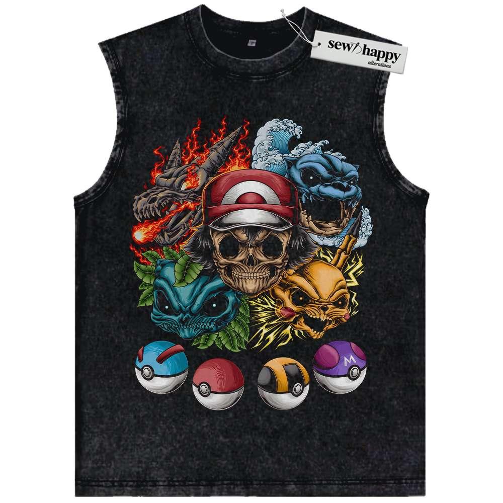 Wash Tank Top Pokemon Tank Top, Anime Tank Top, Vintage Tank Top