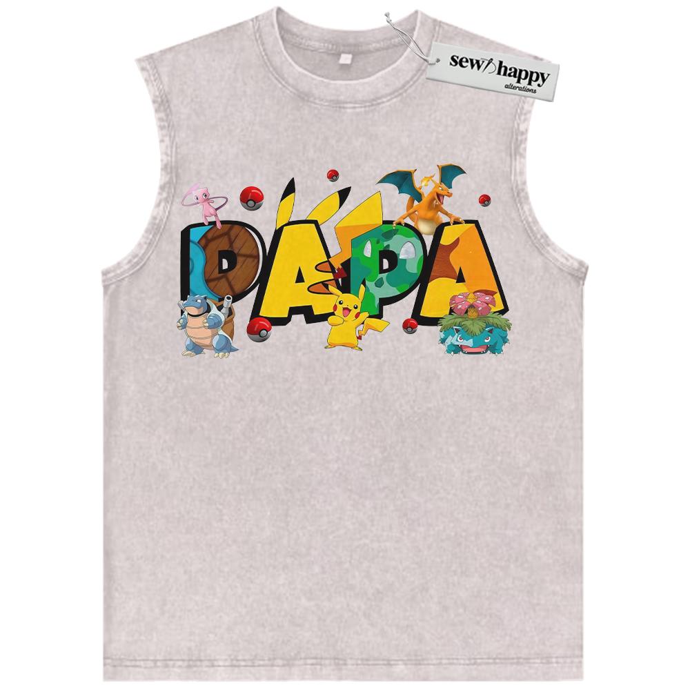 Wash Tank Top Pokemon Tank Top, Father’s Day Tank Top, Anime Tank Top, Vintage Tank Top