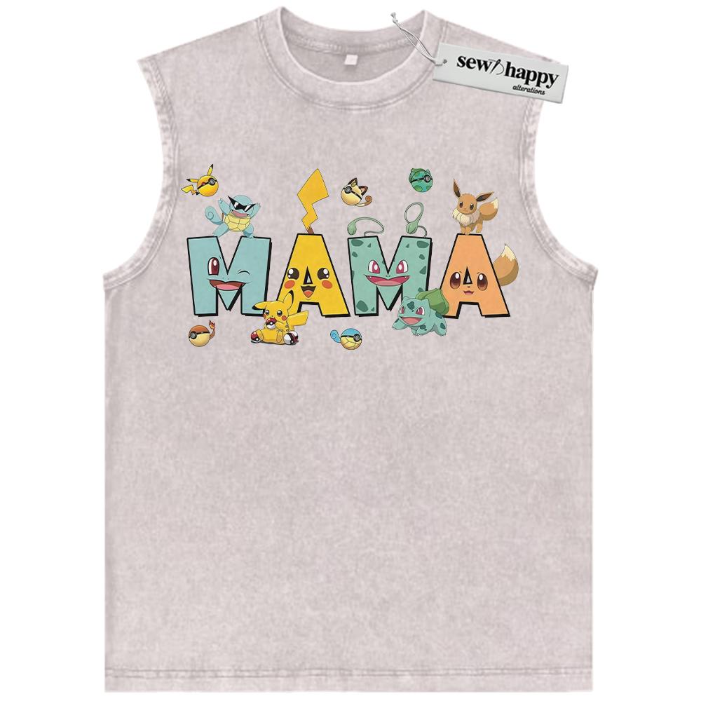Wash Tank Top Pokemon Tank Top, Mother’s Day Tank Top, Anime Tank Top, Vintage Tank Top