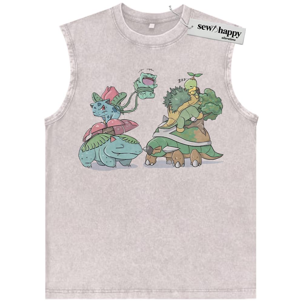 Wash Tank Top Pokemon Tank Top, PKM Tank Top, Anime Tank Top, Vintage Tank Top
