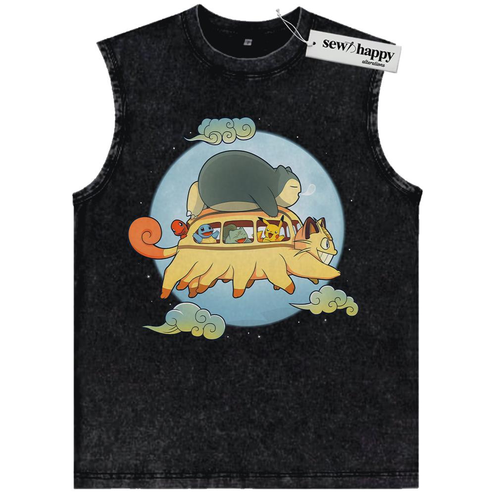 Wash Tank Top Pokemon Tank Top, PKM Tank Top, Anime Tank Top, Vintage Tank Top