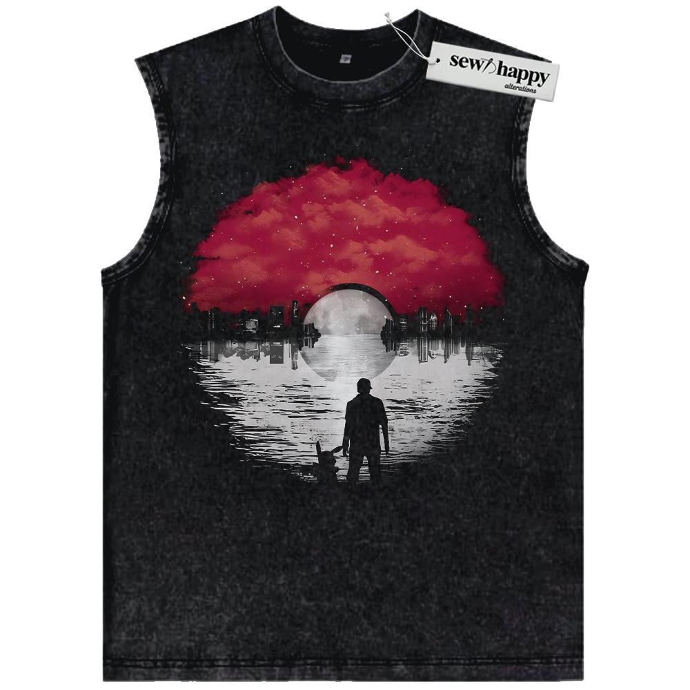Wash Tank Top Pokemon Tank Top, PKM Tank Top, Anime Tank Top, Vintage Tank Top