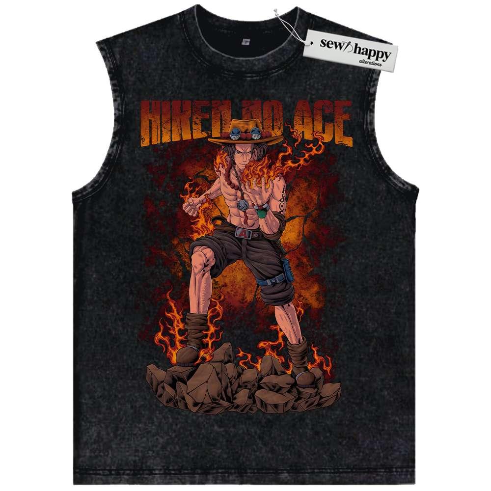 Wash Tank Top Portgas D Ace Tank Top, One Piece Tank Top, Anime Tank Top, Vintage Tank Top