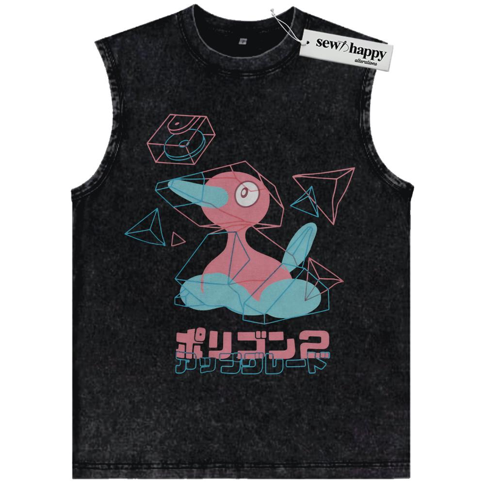 Wash Tank Top Porygon Tank Top, Pokemon Tank Top, Anime Tank Top, Vintage Tank Top