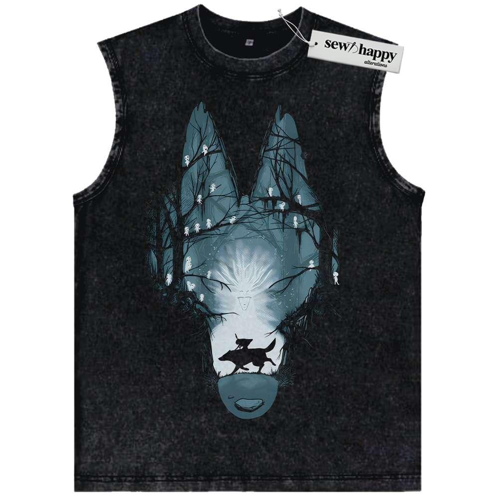 Wash Tank Top Princess Mononoke Tank Top, Studio Ghibli Tank Top, Anime Tank Top, Vintage Tank Top