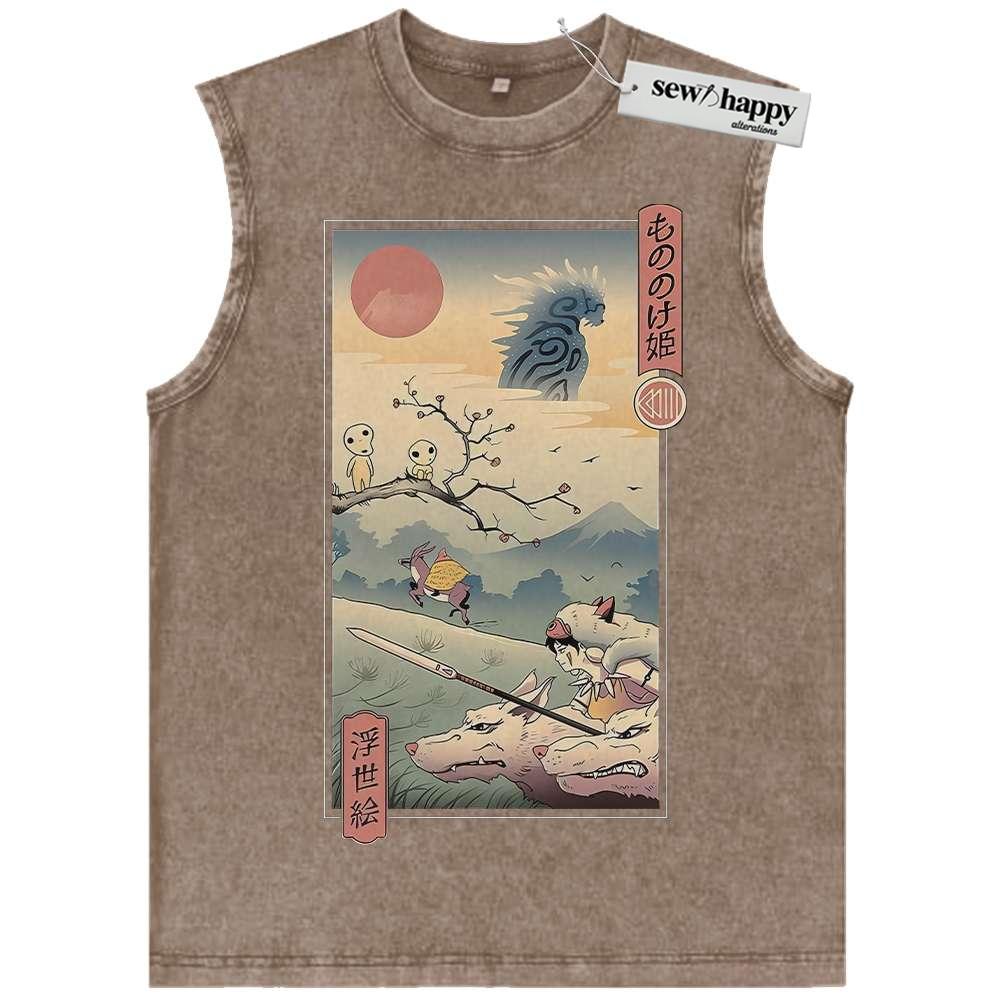 Wash Tank Top Princess Mononoke Tank Top, Studio Ghibli Tank Top, Anime Tank Top, Vintage Tank Top