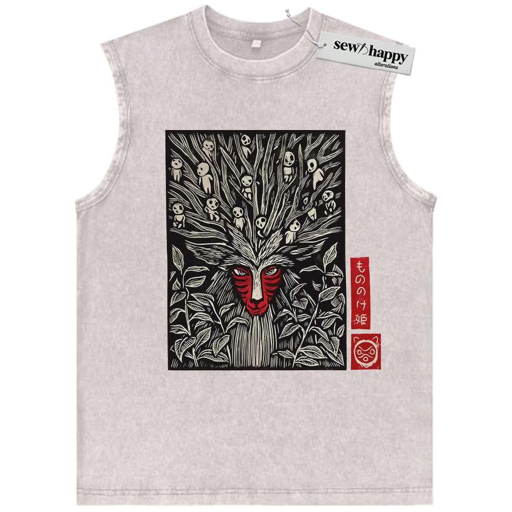 Wash Tank Top Princess Mononoke Tank Top, Studio Ghibli Tank Top, Anime Tank Top, Vintage Tank Top