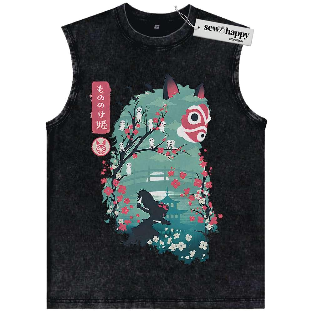 Wash Tank Top Princess Mononoke Tank Top, Studio Ghibli Tank Top, Anime Tank Top, Vintage Tank Top