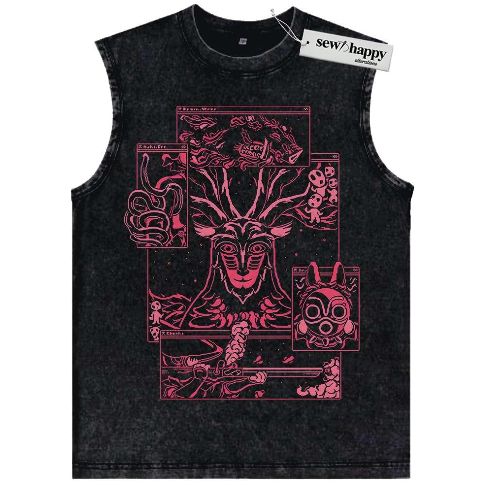 Wash Tank Top Princess Mononoke Tank Top, Studio Ghibli Tank Top, Anime Tank Top, Vintage Tank Top