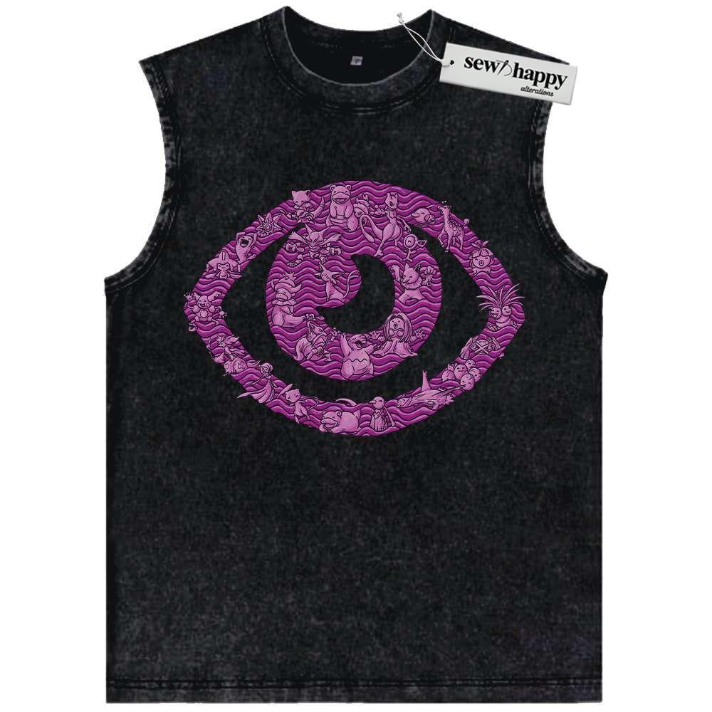 Wash Tank Top Psychic-Type Pokemon Tank Top, Anime Tank Top, Vintage Tank Top