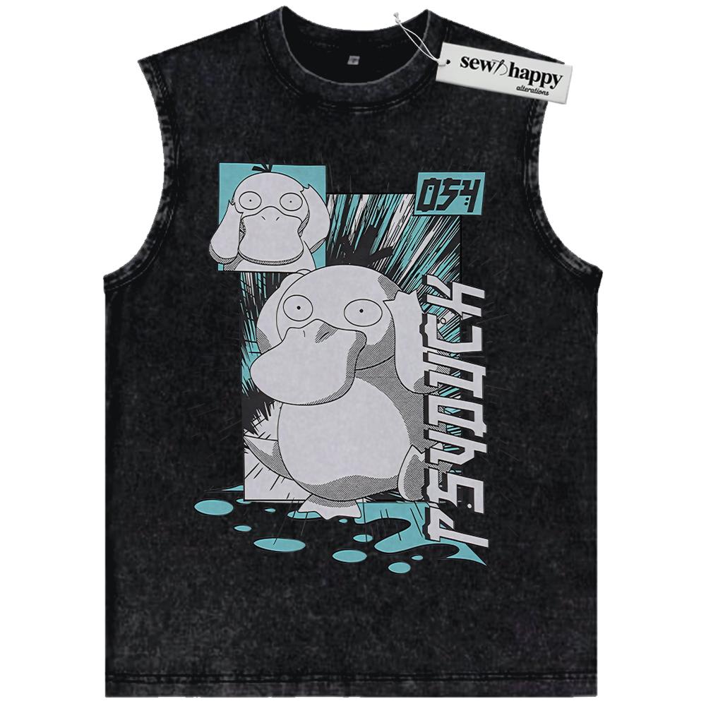 Wash Tank Top Psyduck Tank Top, Anime Tank Top, Vintage Tank Top