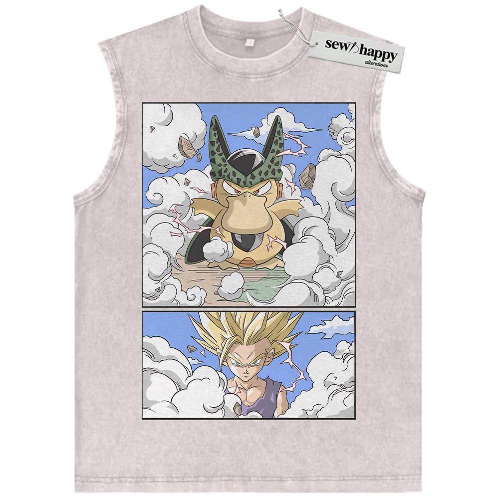 Wash Tank Top Psyduck Tank Top, Son Gohan Tank Top, Dragon Ball Tank Top, Pokemon Tank Top, Anime Tank Top, Vintage Tank Top