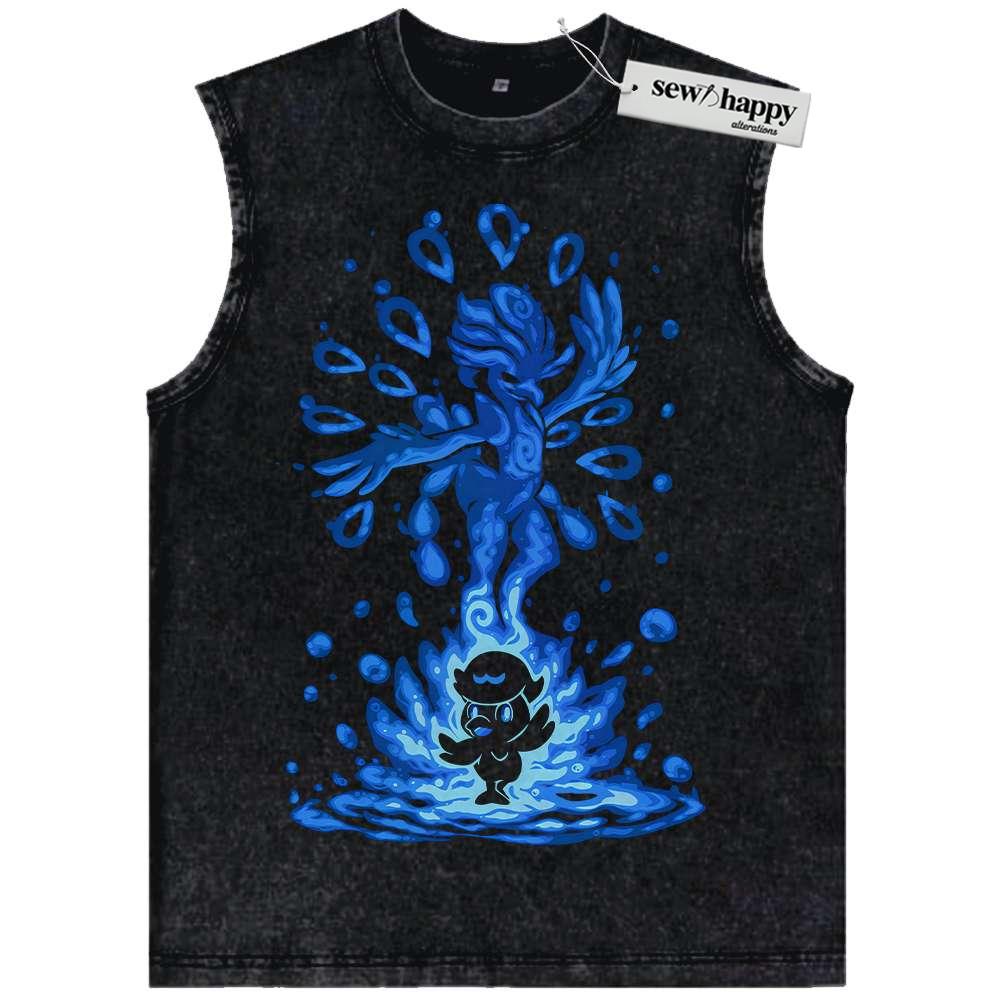 Wash Tank Top Quaxly vs Quaquaval Tank Top, Pokemon Tank Top, Anime Tank Top, Vintage Tank Top