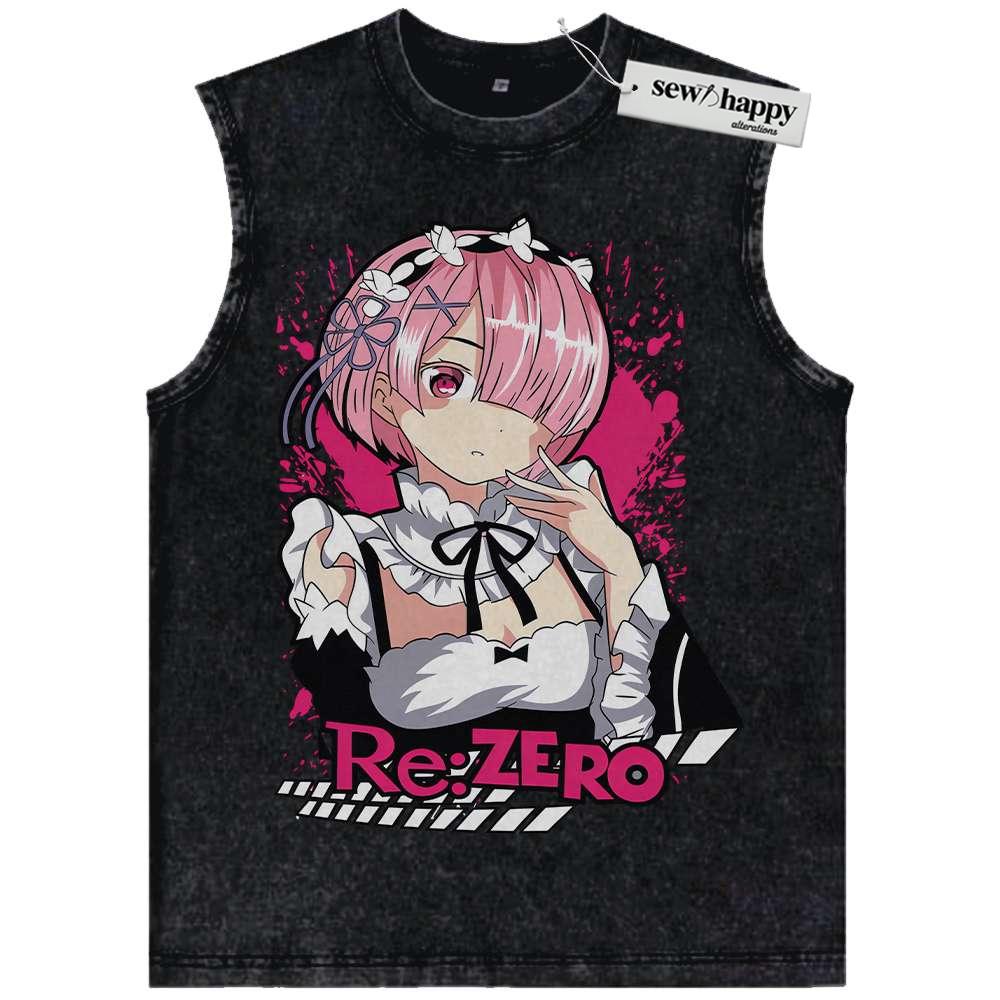 Wash Tank Top Ram Tank Top, Re:Zero Tank Top, Anime Tank Top, Vintage Tank Top