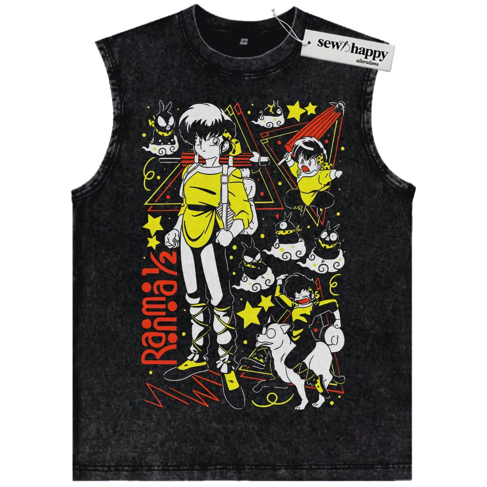 Wash Tank Top Ranma Saotome Tank Top, Ranma 1/2 Tank Top, Anime Tank Top, Vintage Tank Top