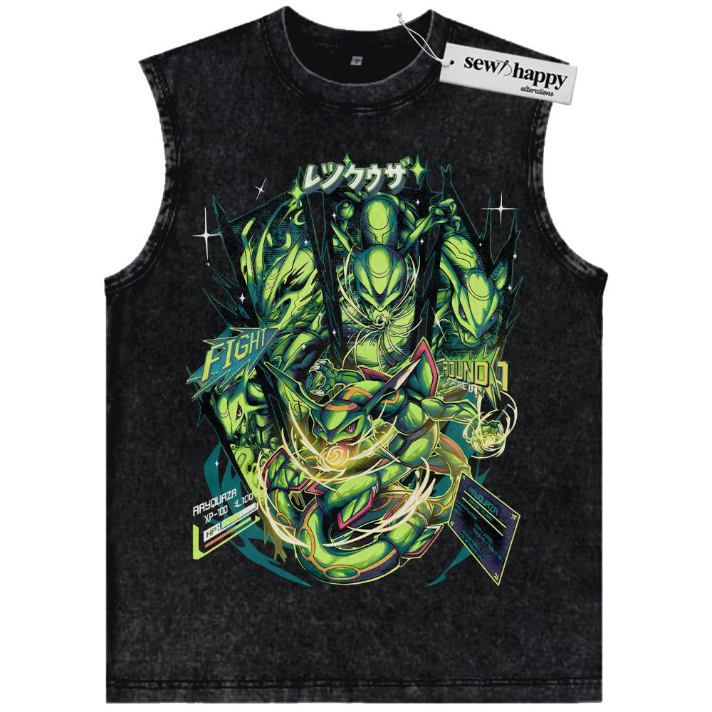 Wash Tank Top Rayquaza Tank Top, Pokemon Tank Top, Anime Tank Top, Vintage Tank Top