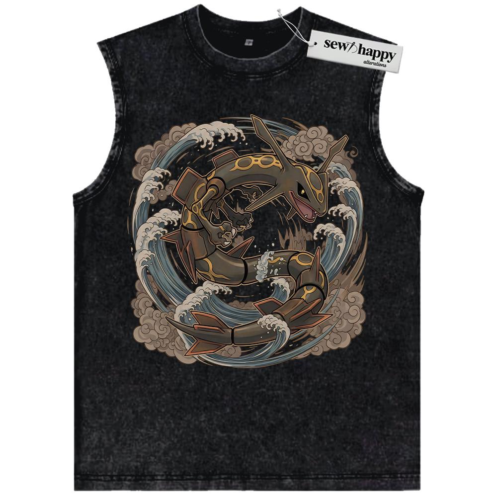 Wash Tank Top Rayquaza Tank Top, Pokemon Tank Top, Anime Tank Top, Vintage Tank Top