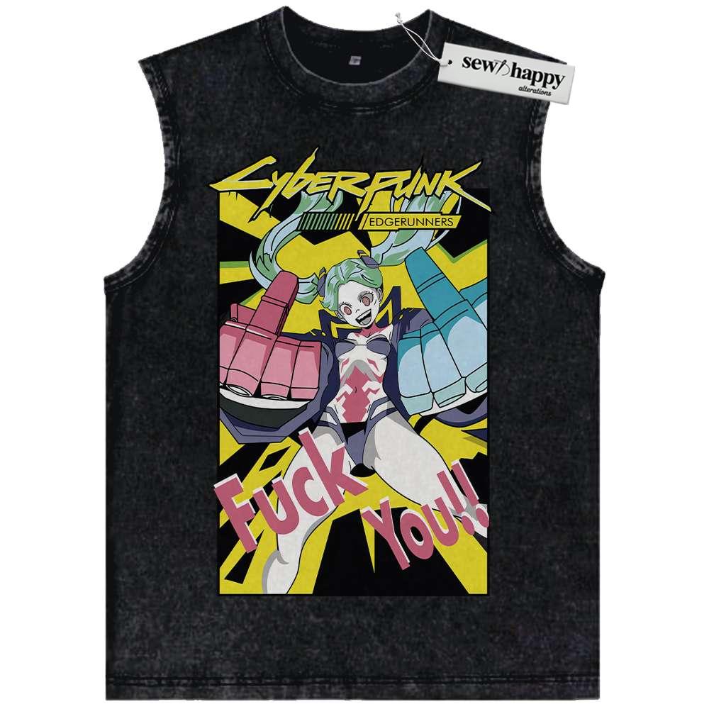 Wash Tank Top Rebecca Tank Top, Cyberpunk: Edgerunners Tank Top, Game Tank Top, Vintage Tank Top