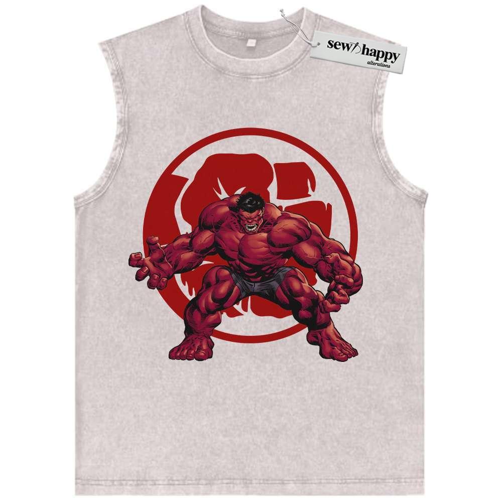 Wash Tank Top Red Hulk Tank Top, Marvel Comics Tank Top, Vintage Tank Top