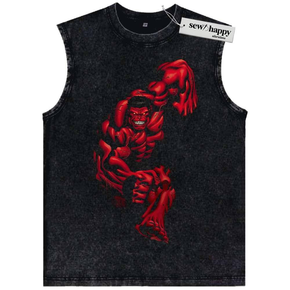 Wash Tank Top Red Hulk Tank Top, Marvel Comics Tank Top, Vintage Tank Top