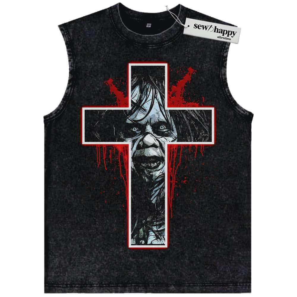 Wash Tank Top Regan MacNeil Tank Top, The Exorcist Tank Top, Halloween Tank Top, Horror Tank Top, Vintage Tank Top