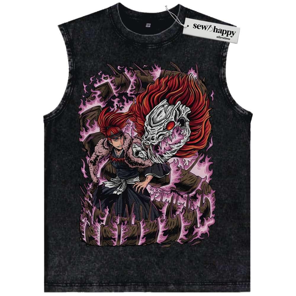 Wash Tank Top Renji Abarai Tank Top, Bleach Tank Top, Anime Tank Top, Vintage Tank Top