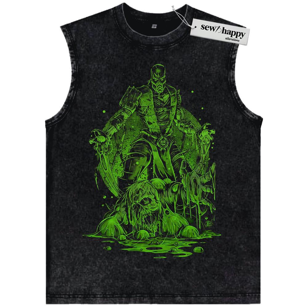 Wash Tank Top Reptile Tank Top, Mortal Kombat Tank Top, Game Tank Top, Vintage Tank Top