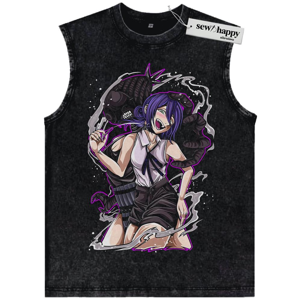 Wash Tank Top Reze Tank Top, Bomb Girl Tank Top, Bomb Devil Tank Top, Chainsaw Man Tank Top, Anime Tank Top, Vintage Tank Top