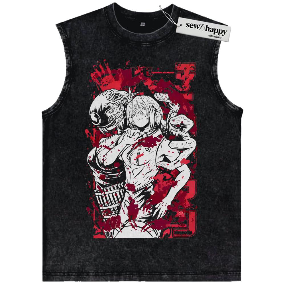 Wash Tank Top Reze Tank Top, Bomb Girl Tank Top, Bomb Devil Tank Top, Chainsaw Man Tank Top, Anime Tank Top, Vintage Tank Top
