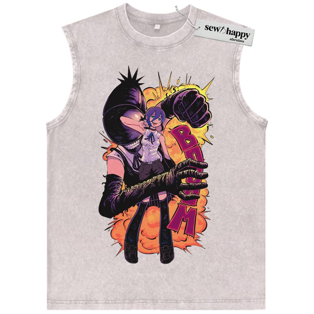 Wash Tank Top Reze Tank Top, Bomb Girl Tank Top, Bomb Devil Tank Top, Chainsaw Man Tank Top, Anime Tank Top, Vintage Tank Top
