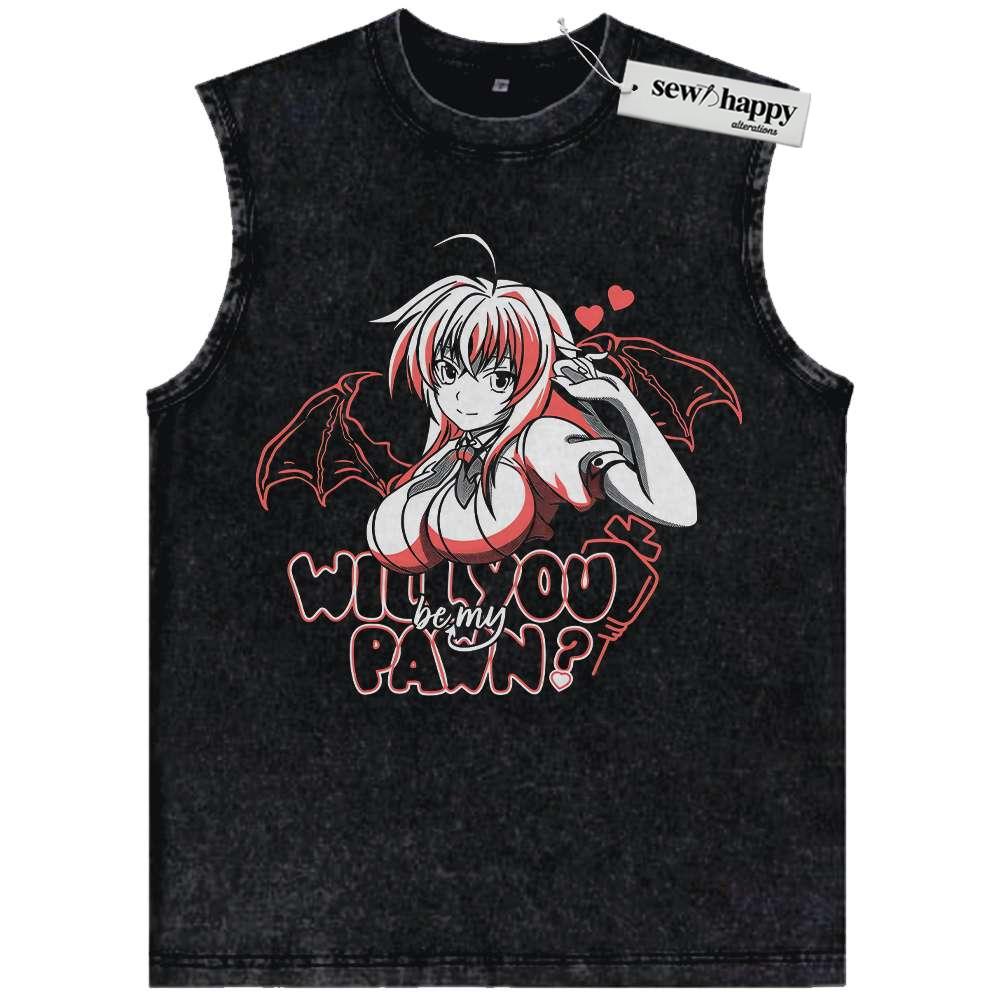 Wash Tank Top Rias Gremory Tank Top, High School DxD Tank Top, Anime Tank Top, Vintage Tank Top