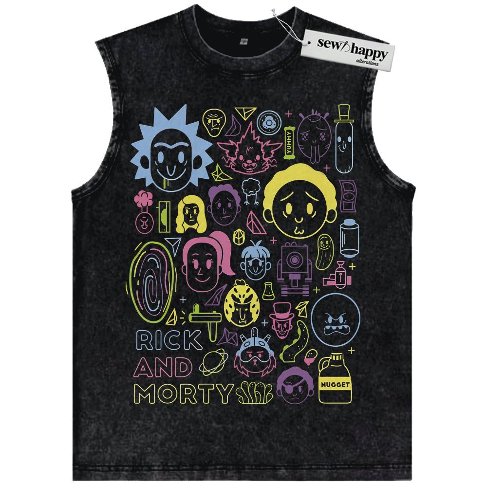 Wash Tank Top Rick and Morty Tank Top, Animated Tank Top, Vintage Tank Top