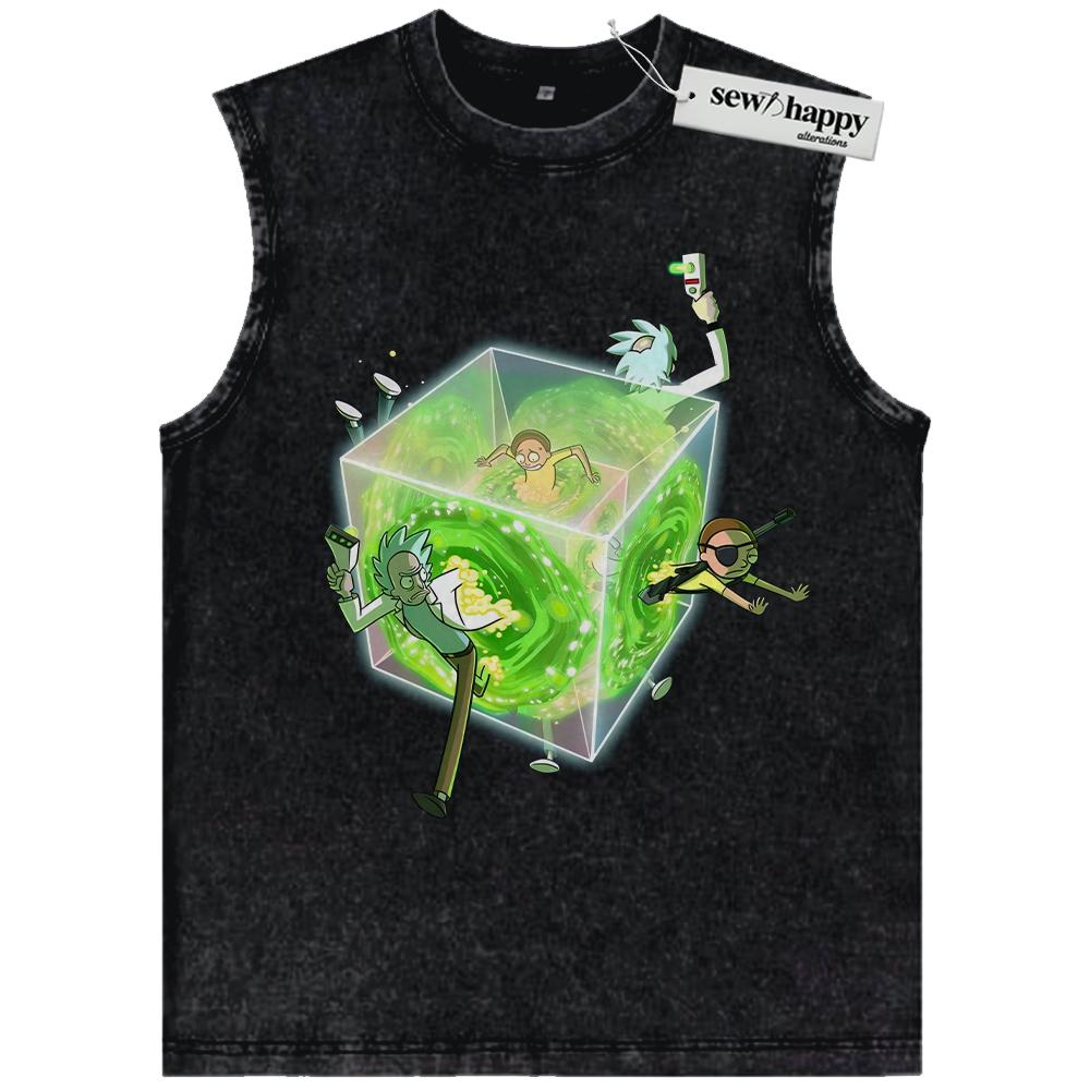 Wash Tank Top Rick and Morty Tank Top, Animated Tank Top, Vintage Tank Top