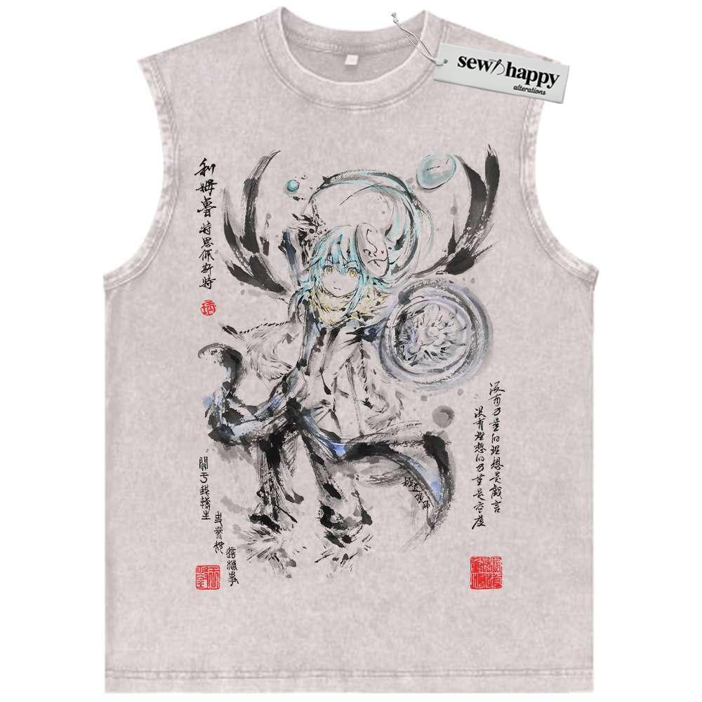 Wash Tank Top Rimuru Tempest Tank Top, That Time I Got Reincarnated as a Slime Tank Top, Anime Tank Top, Vintage Tank Top