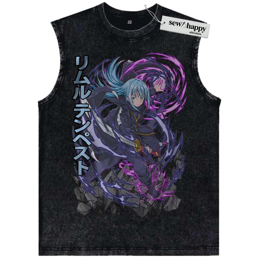 Wash Tank Top Rimuru Tempest Tank Top, That Time I Got Reincarnated as a Slime Tank Top, Anime Tank Top, Vintage Tank Top