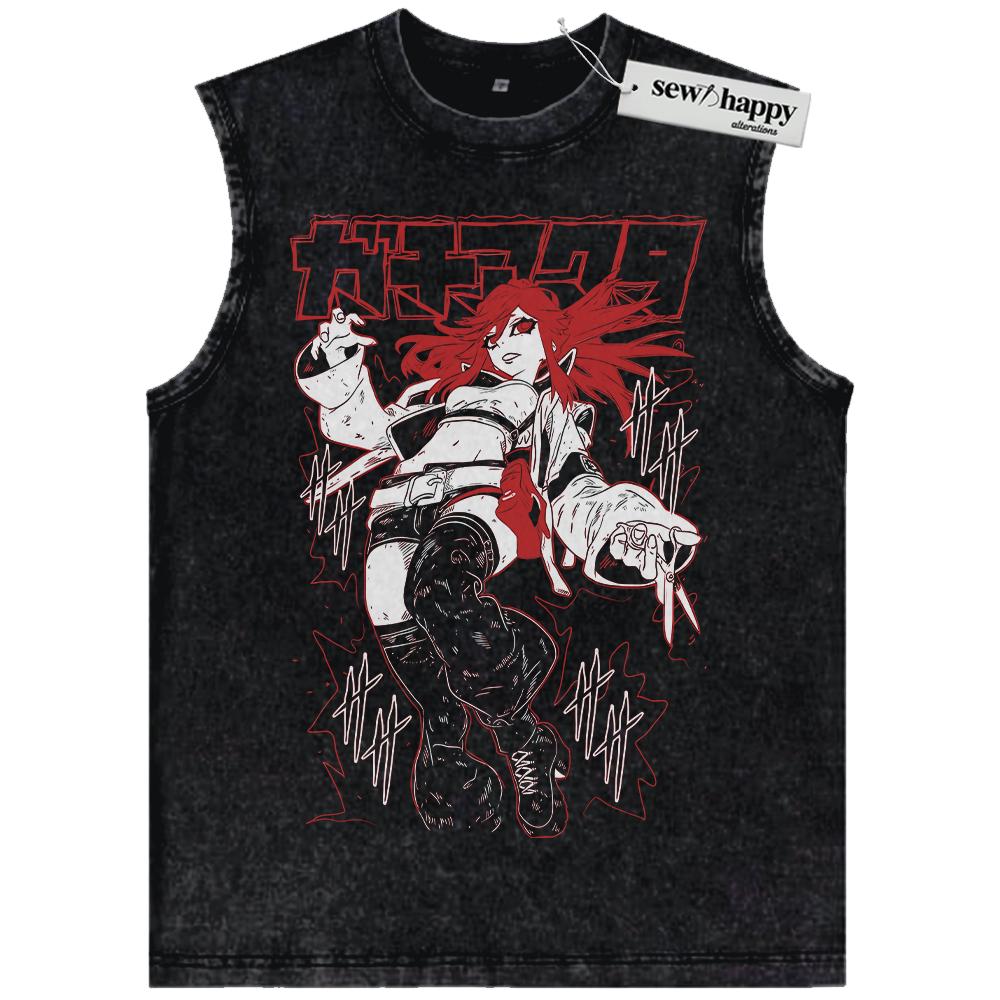 Wash Tank Top Riyo Reaper Tank Top, Gachiakuta Tank Top, Anime Tank Top, Vintage Tank Top