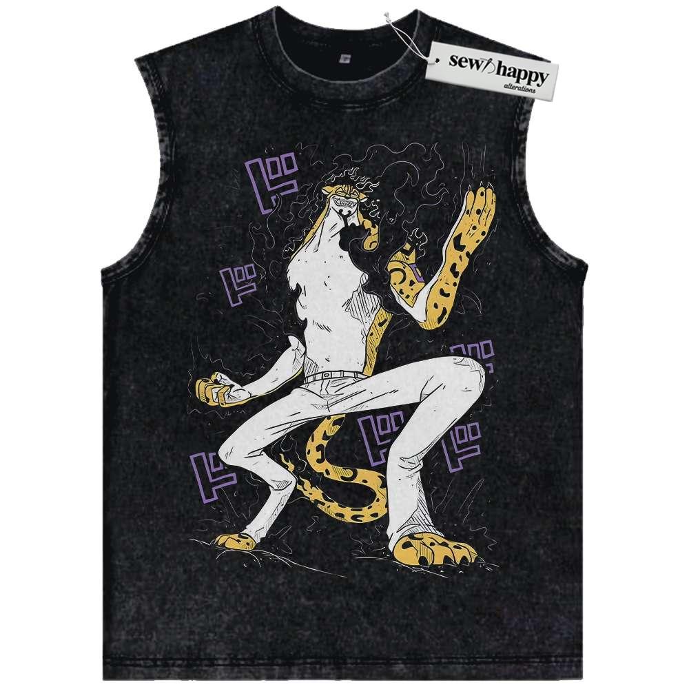 Wash Tank Top Rob Lucci Tank Top, One Piece Tank Top, Anime Tank Top, Vintage Tank Top