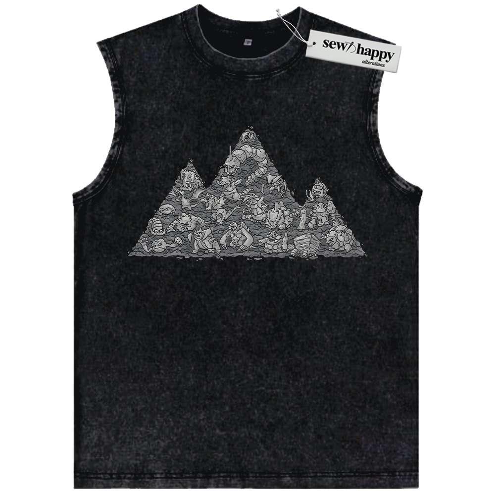 Wash Tank Top Rock-Type Pokemon Tank Top, Anime Tank Top, Vintage Tank Top