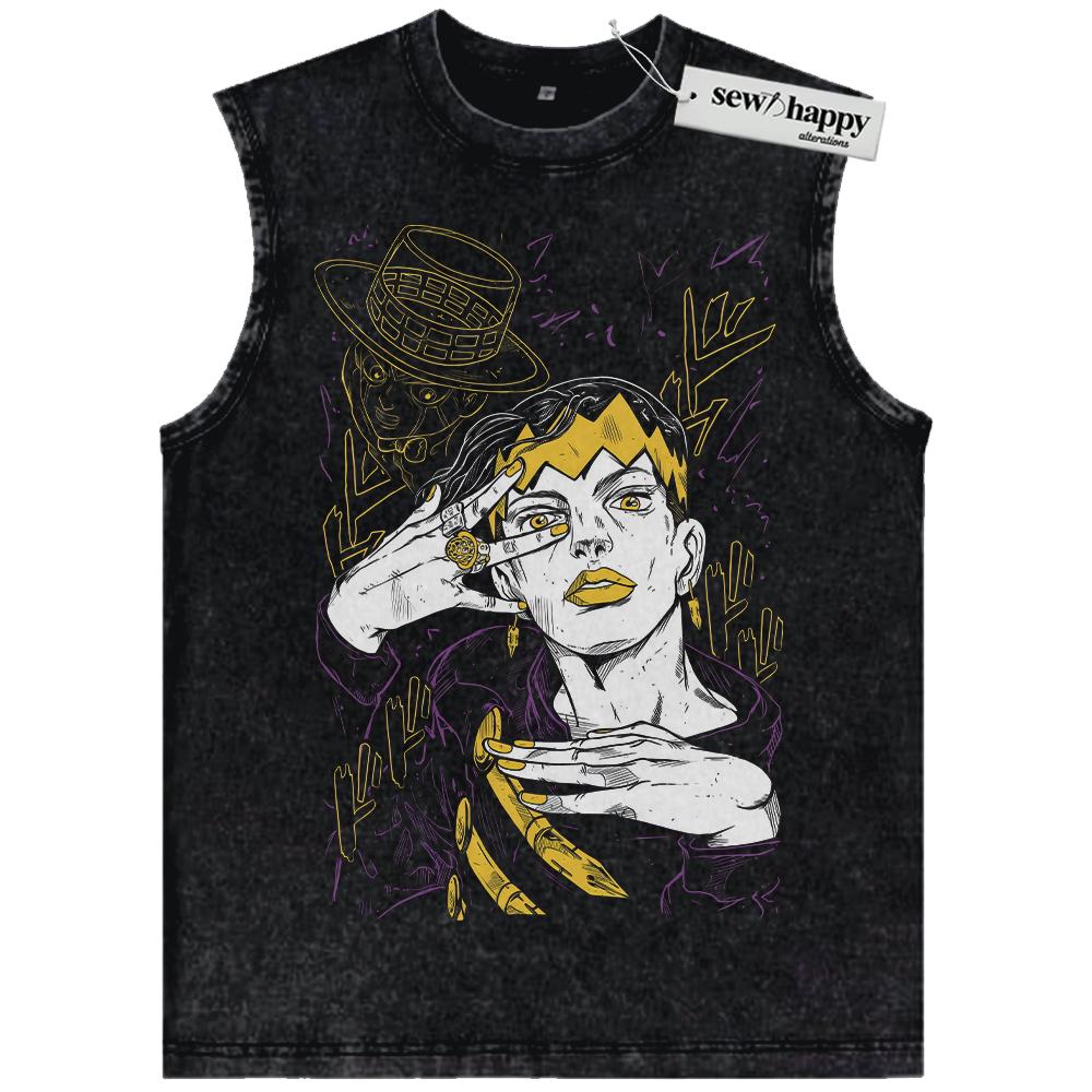 Wash Tank Top Rohan Kishibe Tank Top, JoJo’s Bizarre Adventure Tank Top, Anime Tank Top, Vintage Tank Top