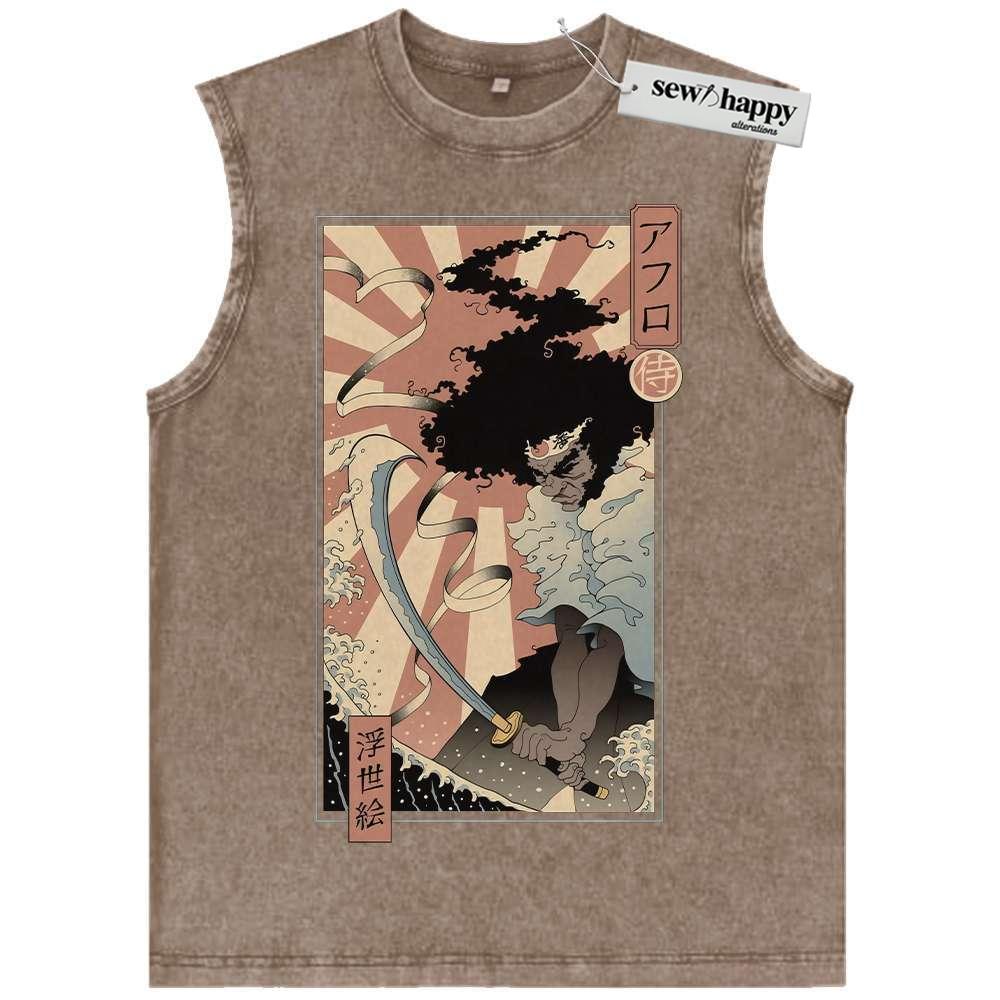 Wash Tank Top Rokutaro Tank Top, Afro Samurai Tank Top, Anime Tank Top, Vintage Tank Top