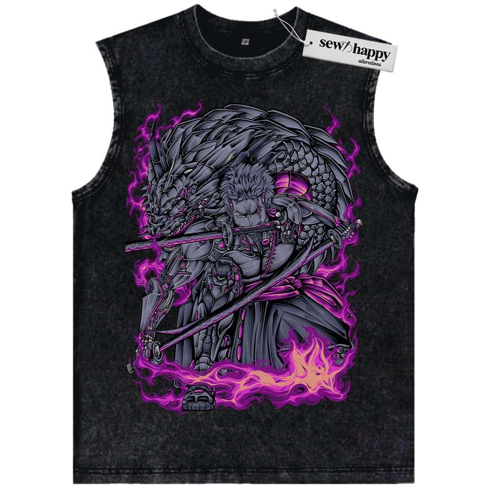 Wash Tank Top Roronoa Zoro Tank Top, One Piece Tank Top, Anime Tank Top, Vintage Tank Top