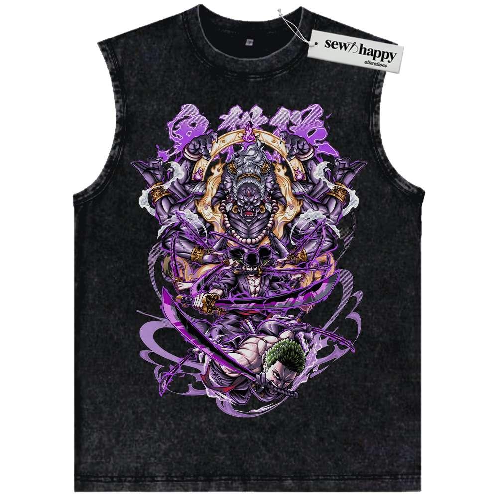Wash Tank Top Roronoa Zoro Tank Top, One Piece Tank Top, Anime Tank Top, Vintage Tank Top
