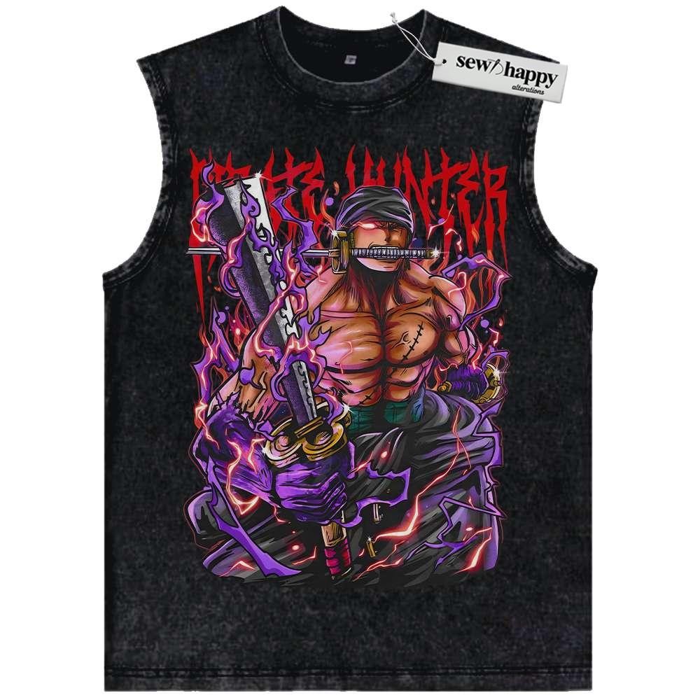 Wash Tank Top Roronoa Zoro Tank Top, One Piece Tank Top, Anime Tank Top, Vintage Tank Top