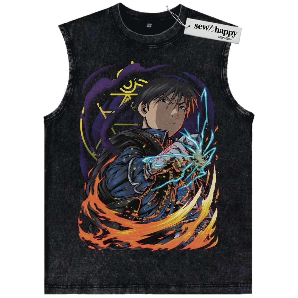 Wash Tank Top Roy Mustang Tank Top, Fullmetal Alchemist Tank Top, Anime Tank Top, Vintage Tank Top