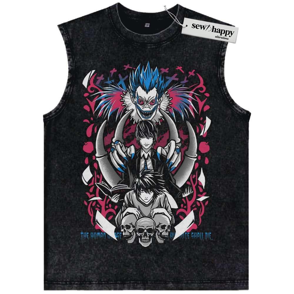 Wash Tank Top Ryuk vs Light Yagami Tank Top, Death Note Tank Top, Anime Tank Top, Vintage Tank Top