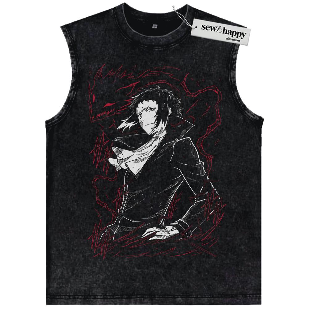 Wash Tank Top Ryunosuke Akutagawa Tank Top, Bungo Stray Dogs Tank Top, Anime Tank Top, Vintage Tank Top